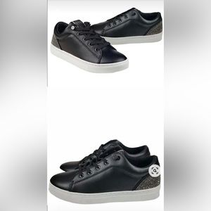 Guess Women’s Jollie Sneakers Shoes - Black Low Top Lace
Up Rhinestone. Size 10